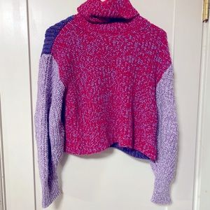 Cropped Chunky Turtleneck Sweater